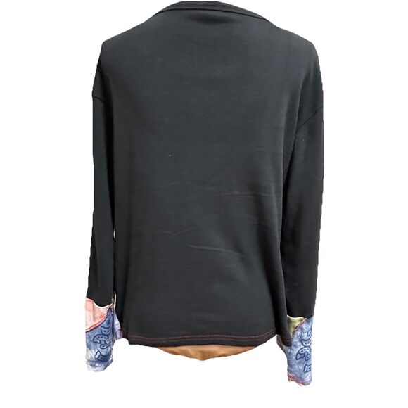 Tie Dye Boho Hippie Patchwork T Shirt Art To Wear Size L / XL Nepal Whimsy - Picture 3 of 10